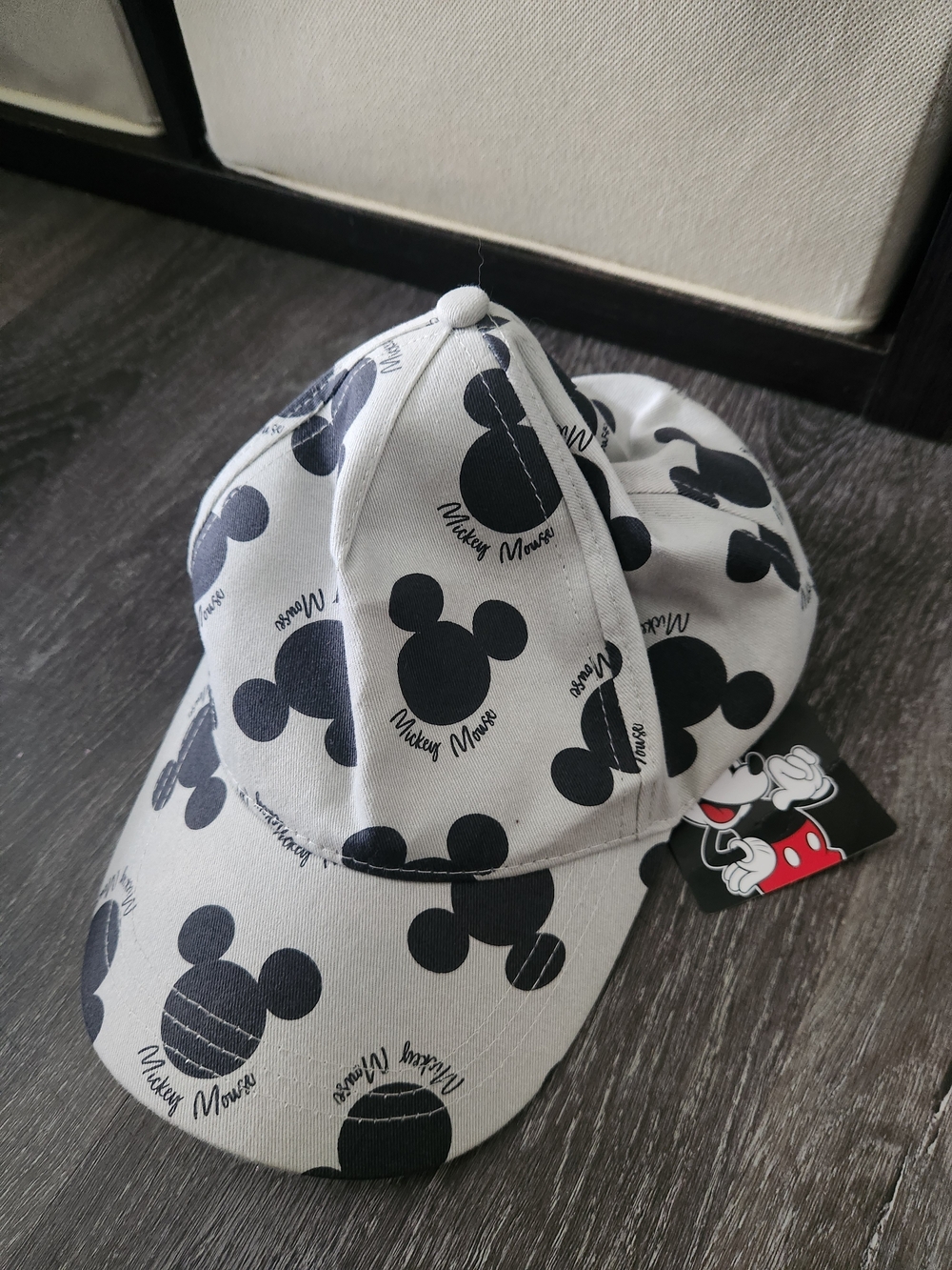 Disney White & Black Mickey Mouse Kids Baseball Cap Toddler Nwt